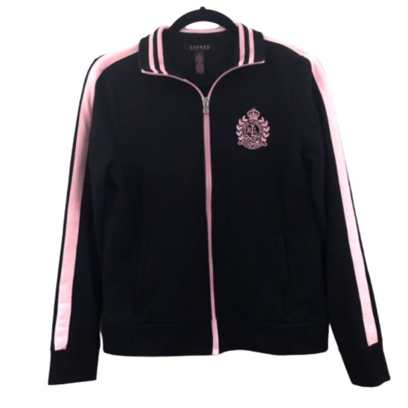 Lauren Ralph Lauren Jackets & Blazers - Lauren Ralph Lauren Black Pink Jogging Jacket
